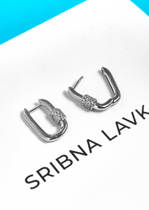 Сережки фіаніт Срібло 925° (родій) 978203