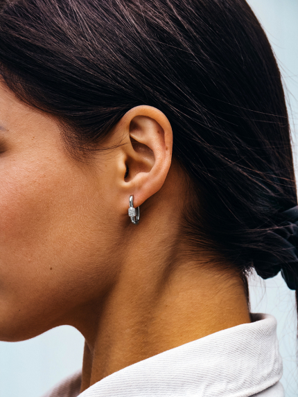 Сережки фіаніт Срібло 925° (родій) 978203