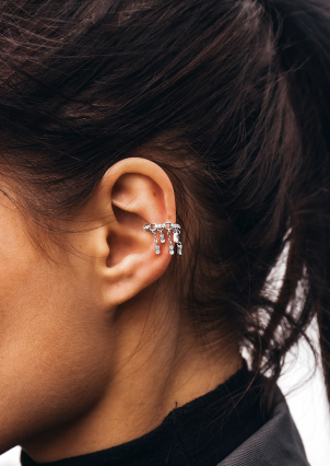 Сережки фіаніт Срібло 925° (родій) 978204