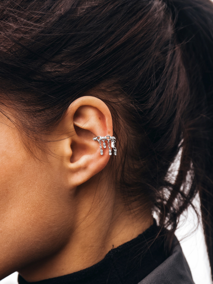 Сережки фіаніт Срібло 925° (родій) 978204