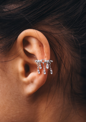 Сережки фіаніт Срібло 925° (родій) 978204