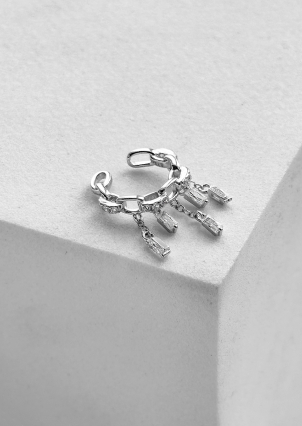 Сережки фіаніт Срібло 925° (родій) 978204