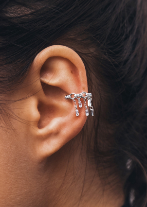 Сережки фіаніт Срібло 925° (родій) 978204