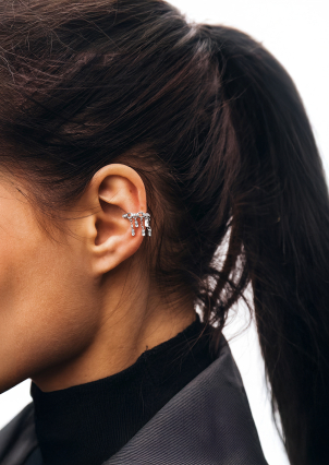 Сережки фіаніт Срібло 925° (родій) 978204