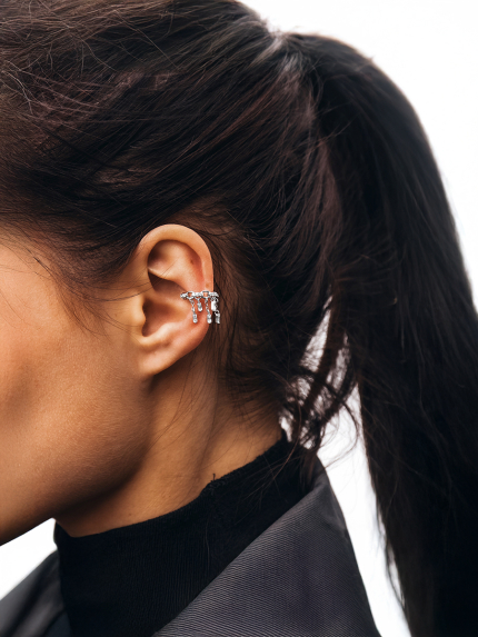 Сережки фіаніт Срібло 925° (родій) 978204