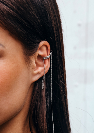 Сережки без вставок Срібло 925° (родій) 978205