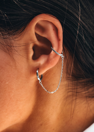 Сережки без вставок Срібло 925° (родій) 978206