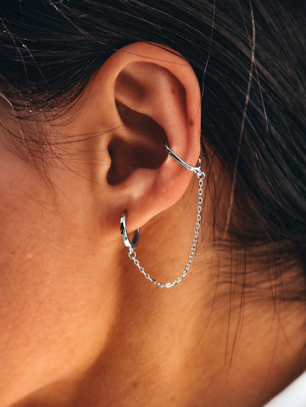 Сережки без вставок Срібло 925° (родій) 978206