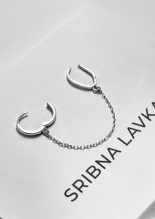 Сережки без вставок Срібло 925° (родій) 978206