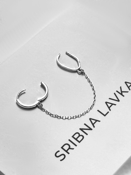 Сережки без вставок Срібло 925° (родій) 978206