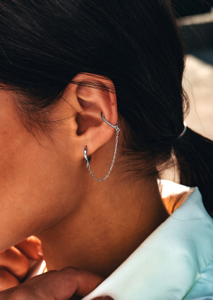 Сережки без вставок Срібло 925° (родій) 978206