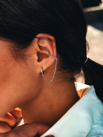 Сережки без вставок Срібло 925° (родій) 978206