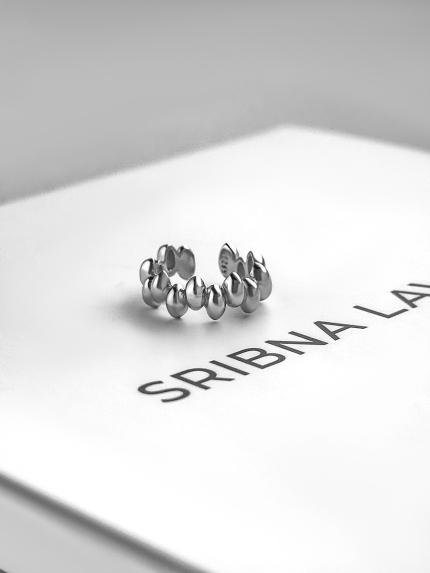 Сережки без вставок Срібло 925° (родій) 978207