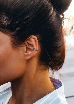 Сережки без вставок Срібло 925° (родій) 978207