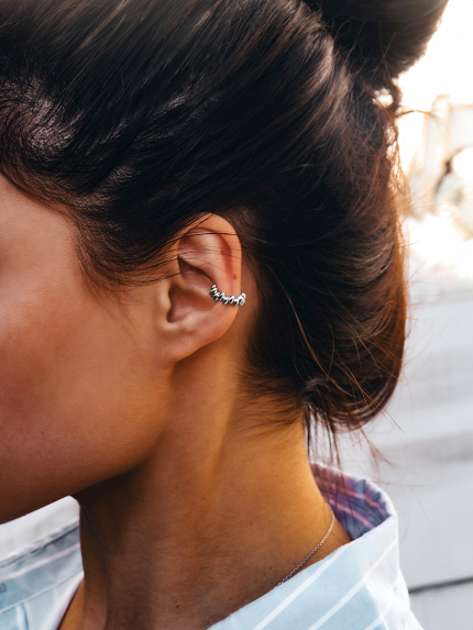 Сережки без вставок Срібло 925° (родій) 978207