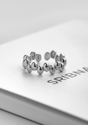 Каблучка без вставок Срібло 925° (родій) 978207