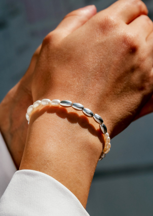 Браслет перлина Срібло 925° (родій) 978208