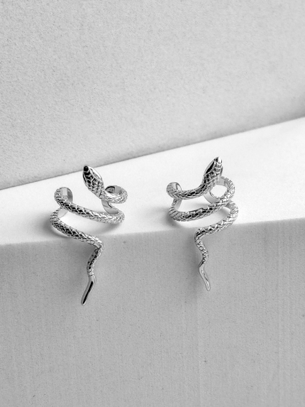 Сережки без вставок Срібло 925° (родій) 978209