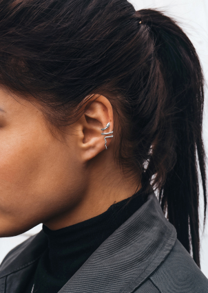 Сережки без вставок Срібло 925° (родій) 978209