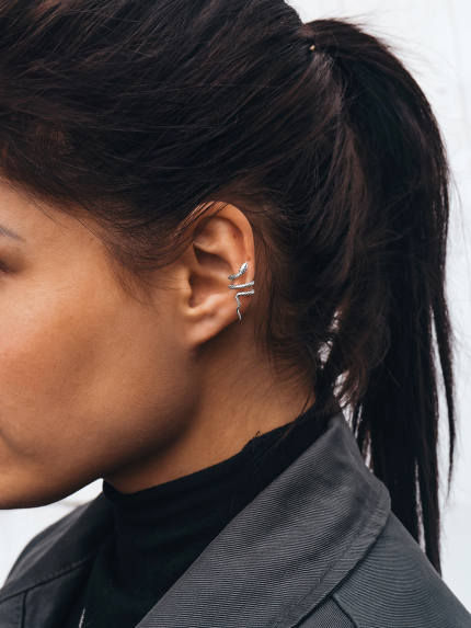 Сережки без вставок Срібло 925° (родій) 978209