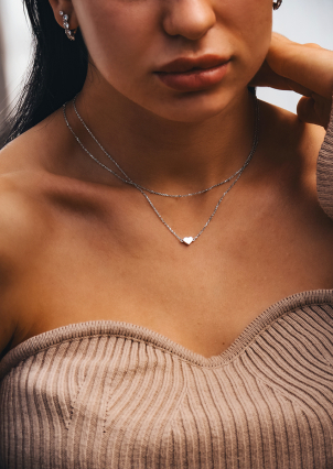 Кольє без вставок Срібло 925° (родій) 978210