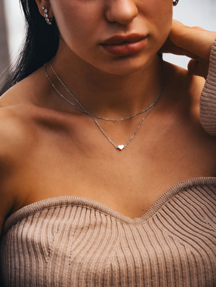 Кольє без вставок Срібло 925° (родій) 978210