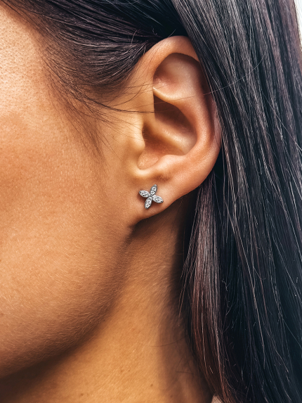 Fianite earrings (AAAAA) Silver 925° (rhodium) 978211