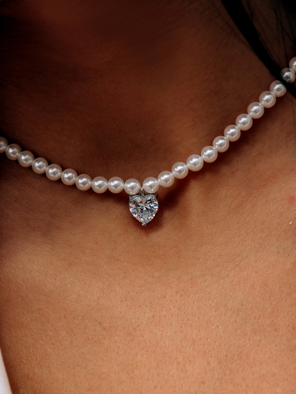 Naszyjnik z pereł Srebro 925° (rod) 190642