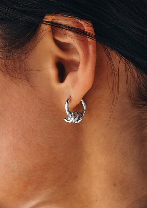 Сережки без вставок Срібло 925° (родій) 110035