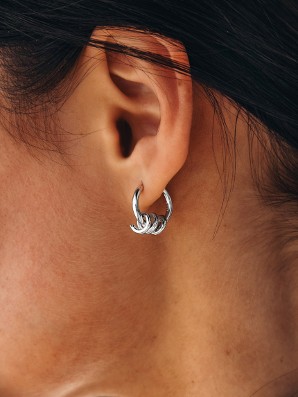 Kolczyki bez wkładek Srebro 925° (rod) 110035