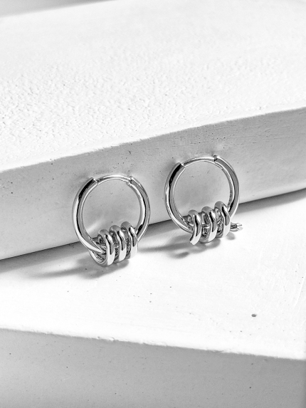 Kolczyki bez wkładek Srebro 925° (rod) 110035