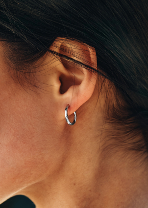 Сережки без вставок Срібло 925° (родій) 110035