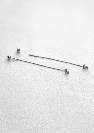 Сережки без вставок Срібло 925° (родій) 110074