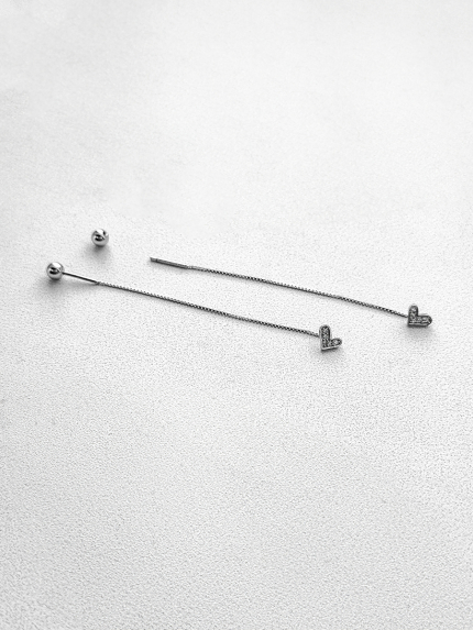 Сережки без вставок Срібло 925° (родій) 110074