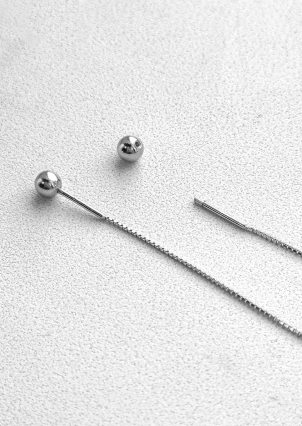 Сережки без вставок Срібло 925° (родій) 110074