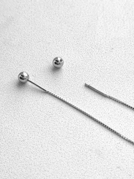 Сережки без вставок Срібло 925° (родій) 110074