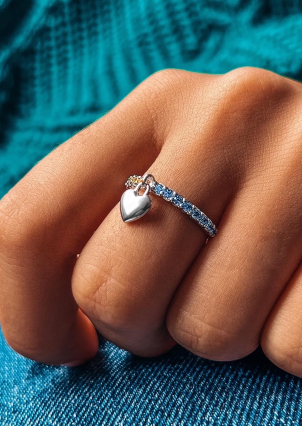 Каблучка фіаніт Срібло 925° (родій) 069890