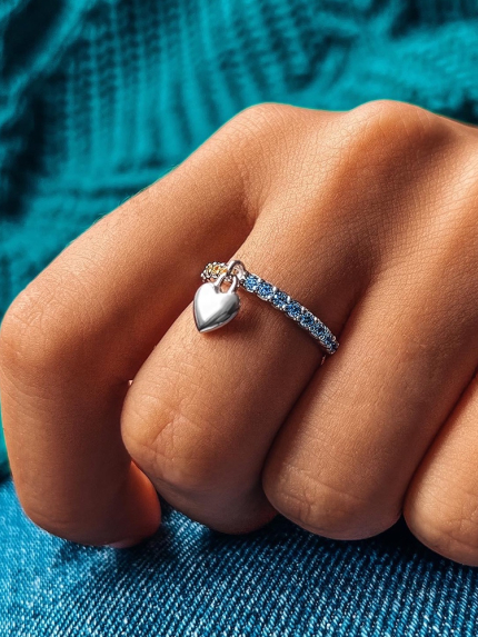 Pierścionek z cyrkonem Srebro 925° (rod) 069890