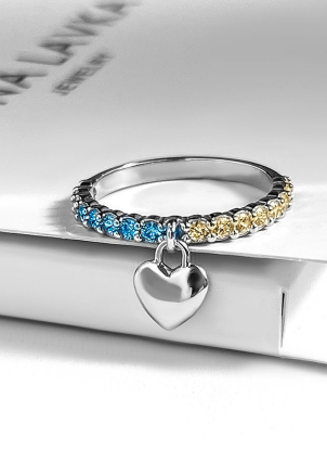 Каблучка фіаніт Срібло 925° (родій) 069890