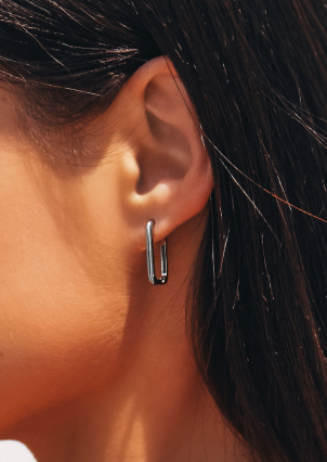 Сережки без вставок Срібло 925° (родій) 82875