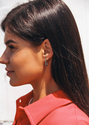 Сережки без вставок Срібло 925° (родій) 82875