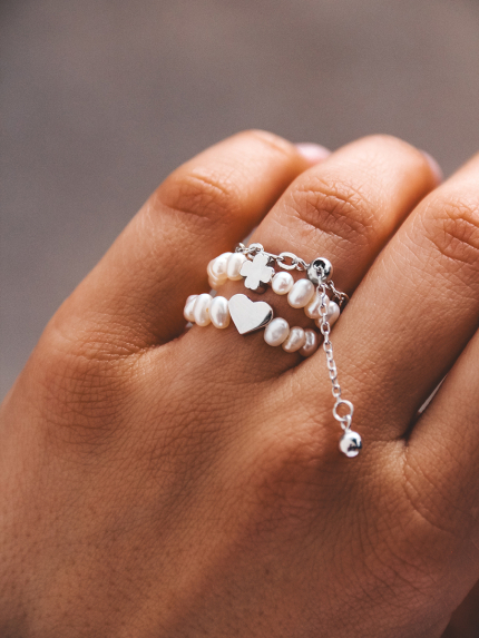 Каблучка перлина Срібло 925° (родій) GSR756PM