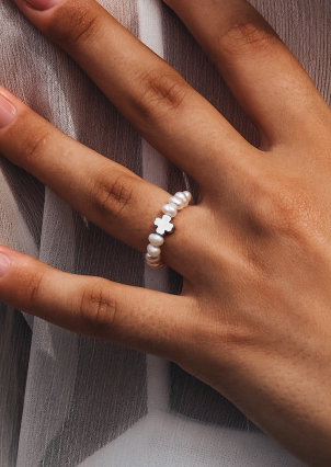 Каблучка перлина Срібло 925° (родій) GSR757PM