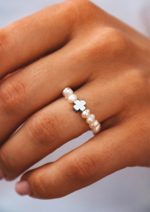 Каблучка перлина Срібло 925° (родій) GSR757PM