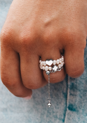 Каблучка перлина Срібло 925° (родій) GSR757PM