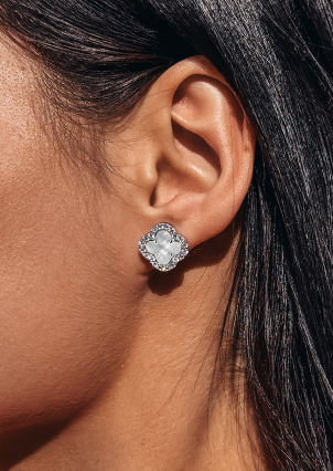 Сережки перламутр Срібло 925° (родій) 978079 б