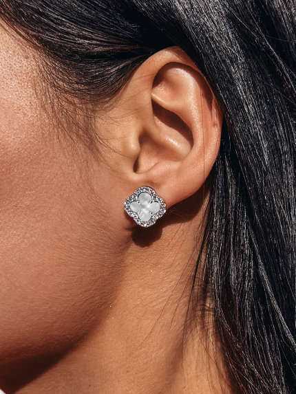 Сережки перламутр Срібло 925° (родій) 978079 б