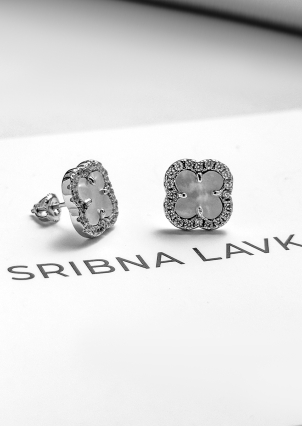 Сережки перламутр Срібло 925° (родій) 978079 б