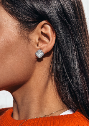 Сережки перламутр Срібло 925° (родій) 978079 б