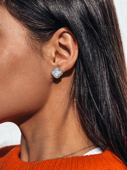 Сережки перламутр Срібло 925° (родій) 978079 б